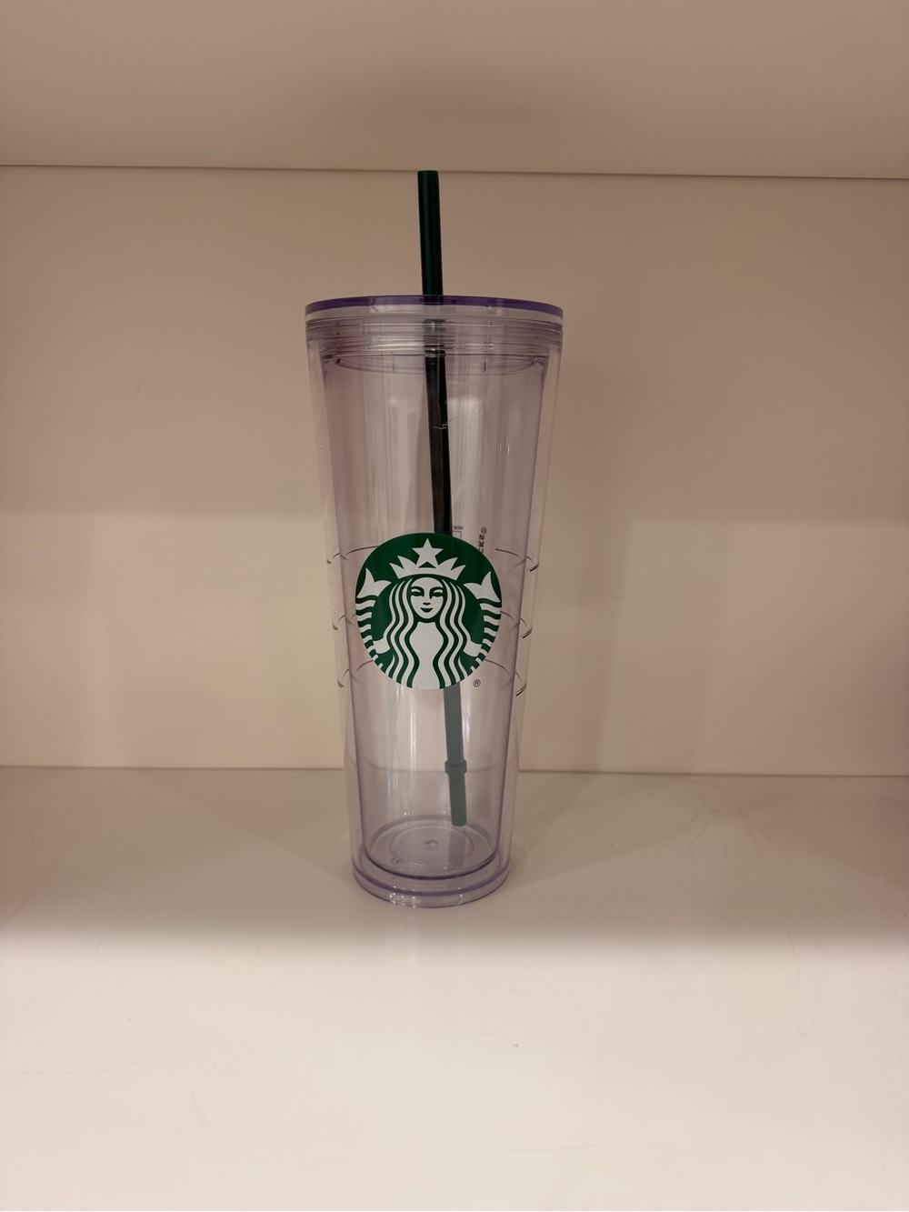 Starbucks Cold Cup Clear Venti Tumbler Traveler with Green Straw Logo